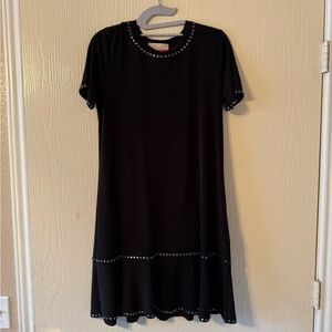 Michael Kors Elegant Black Dress with Studded Details